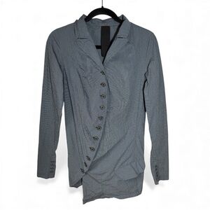 Rundholz Black Label Micro Check Button Down Jacket Asymmetrical Women’s XS